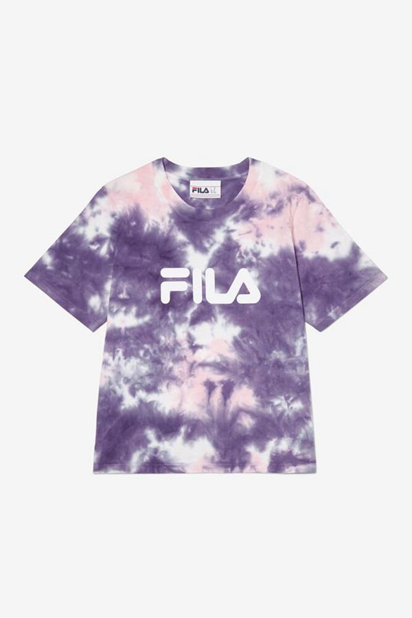 Fila Hannah Tie Dye Women's T-Shirts - Purple/Pink,NZ 189-27915